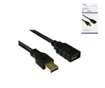 USB 3.0 Verlängerung, A Stecker auf A Buchse, vergoldete Kontakte, schwarz, 2,00m, DINIC Box